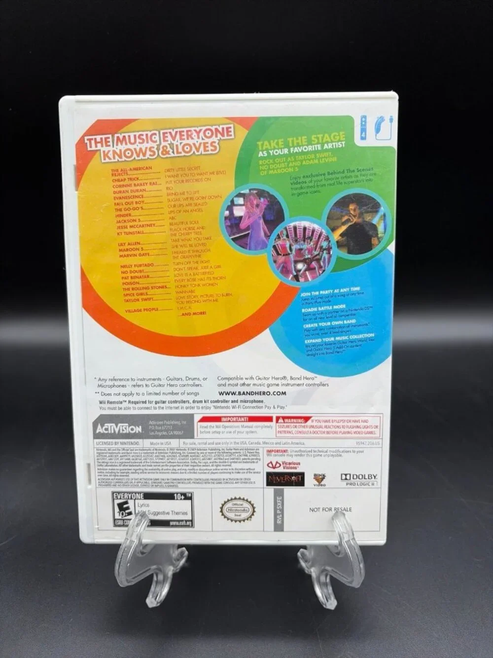 Band Hero (Nintendo Wii, 2009) Complete w/ Manual CIB Tested Working